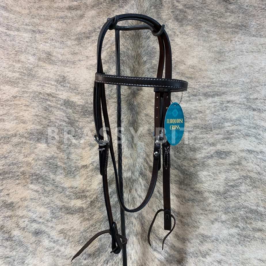 Turquoise Cross by Weaver Browband Headstall