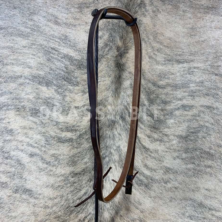 46" CL Custom Brassy Bit Tack Leather Connected Reins