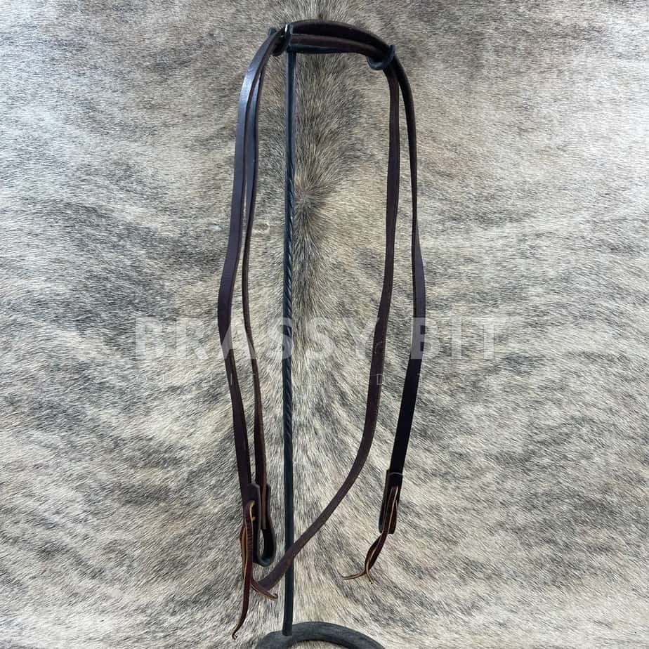 48" Flat Leather Connected Reins