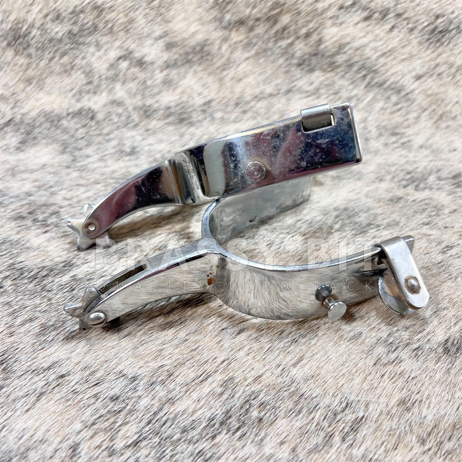 Crockett Rodeo Vintage Star Rowel Angled Spurs