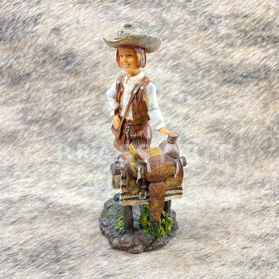 Vintage Resin Cowboy w/ Dog Figurine