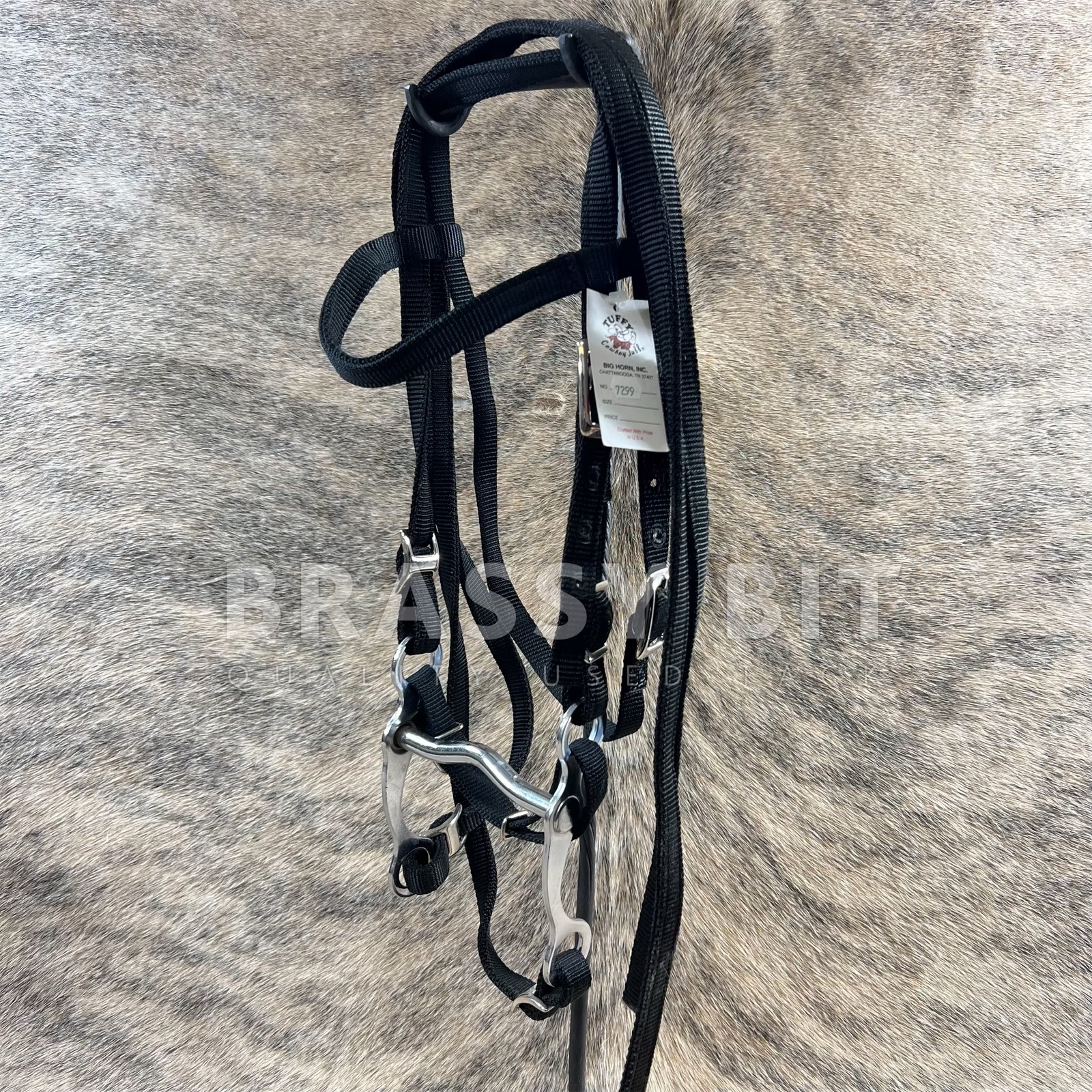 Tuffy Pony Black Nylon Headstall w/ Reins & Curb Bit