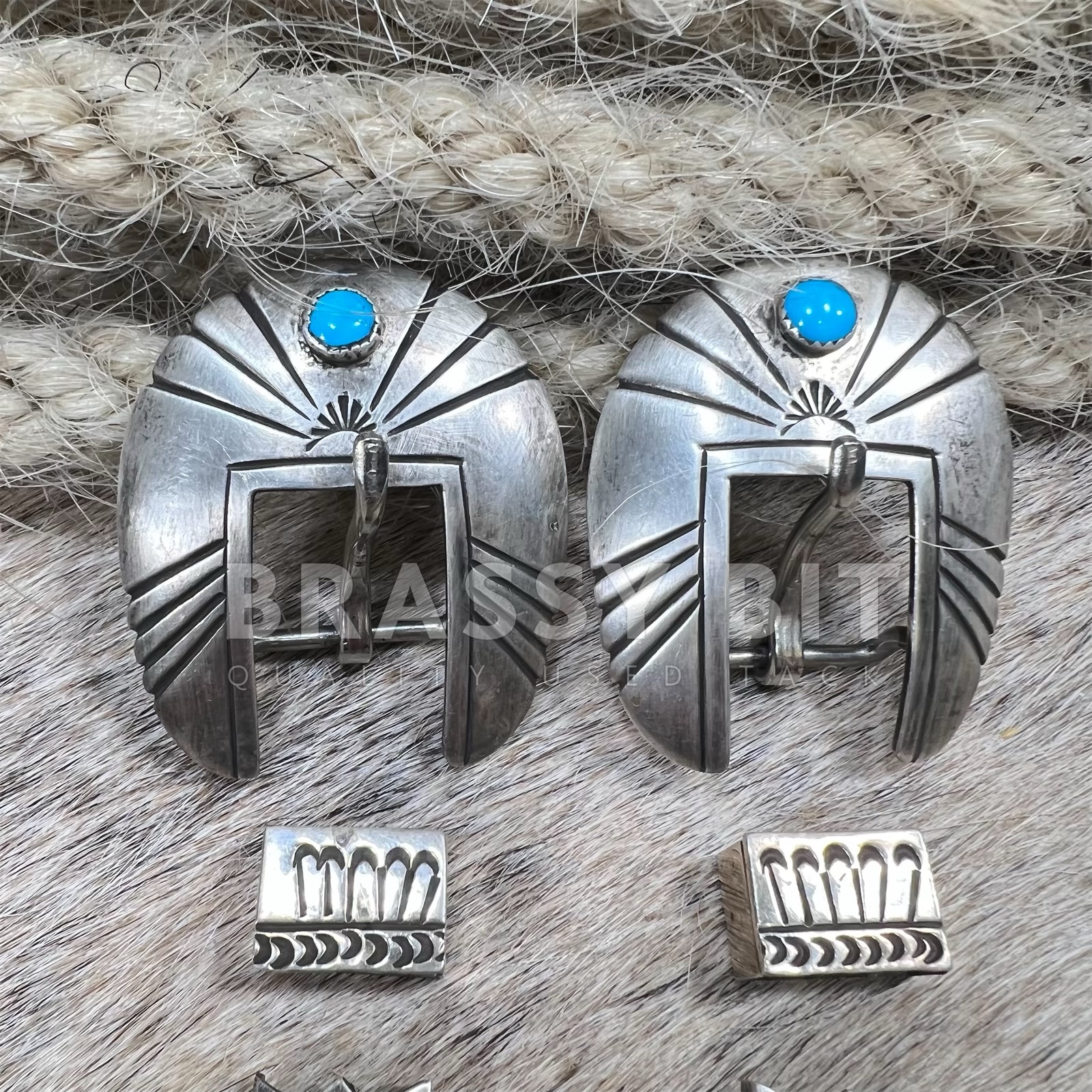 Clarence Bailon CB Pueblo Solid Sterling Silver Ranger Buckle Set Clarence Bailon CB Pueblo Solid Sterling Silver Ranger  main image 4
