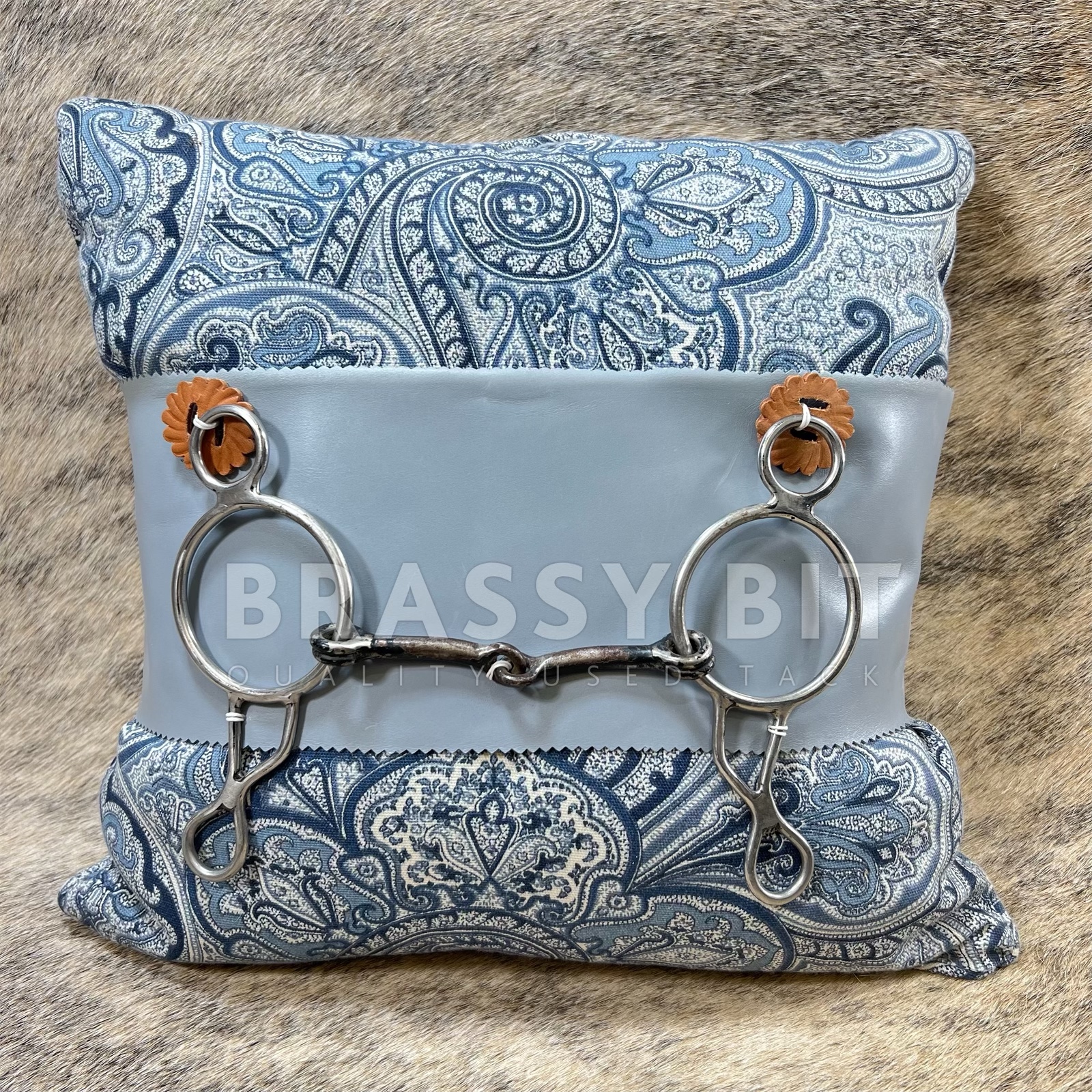 Blue Paisley Pillow w/ Bit