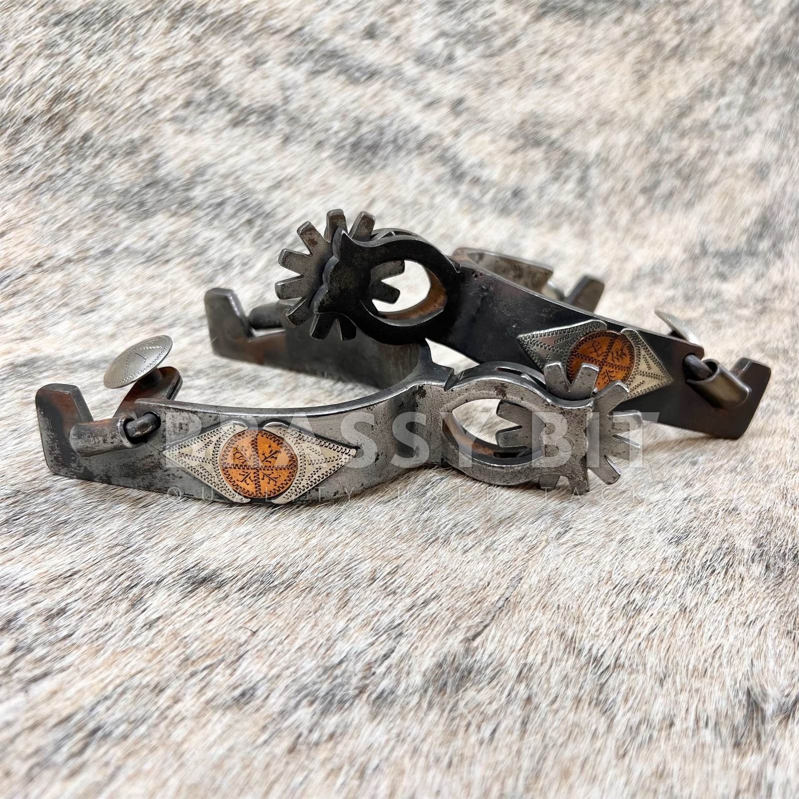 Ned Martin Silver Western Spurs