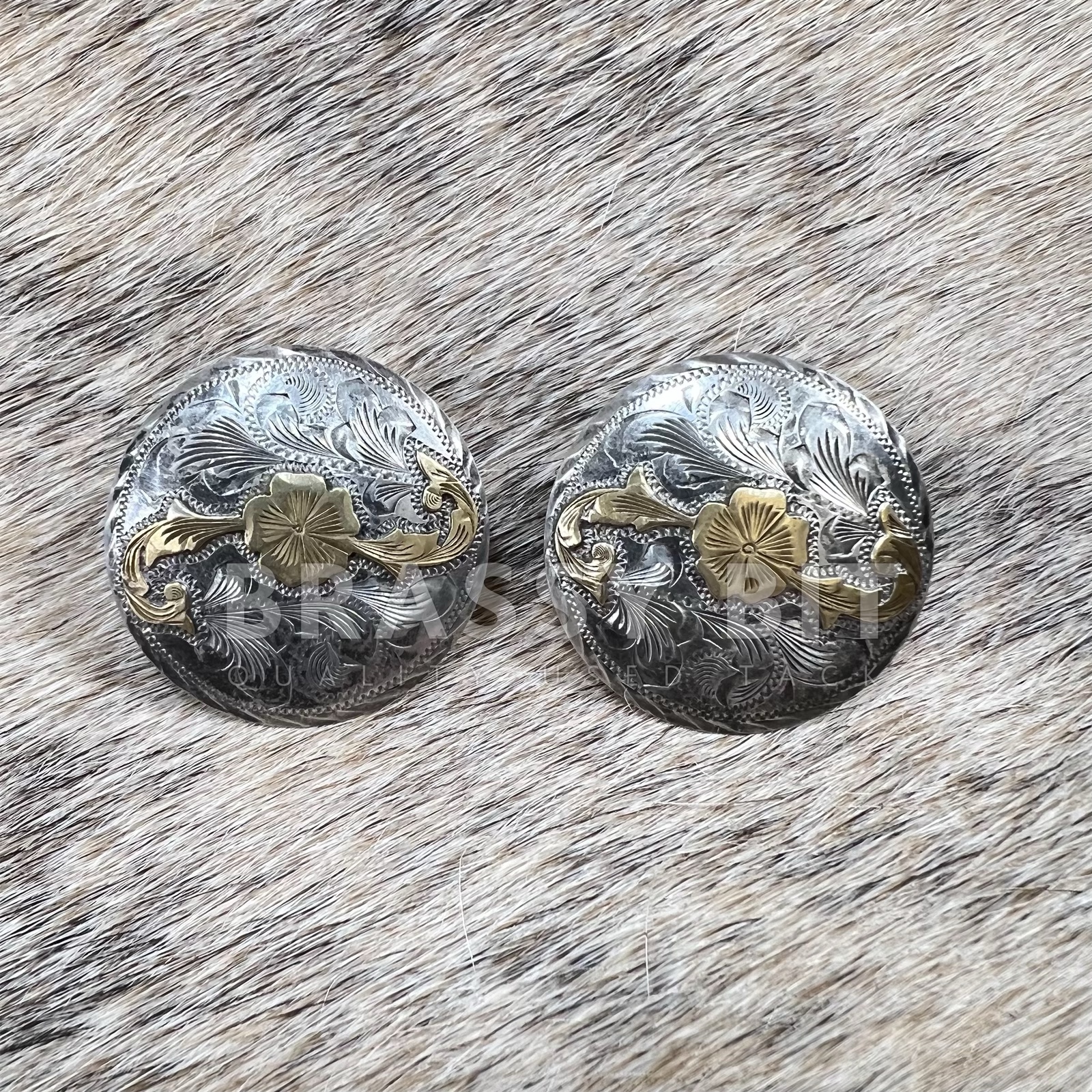 1 3/8" Vogt Sterling Silver Bridle Conchos Rosettes