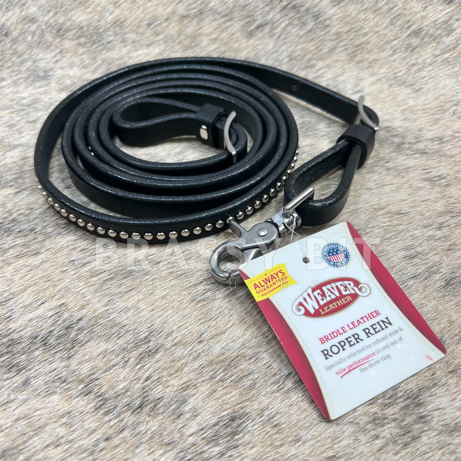 7' Weaver Back in Black Dotted Barrel Rein