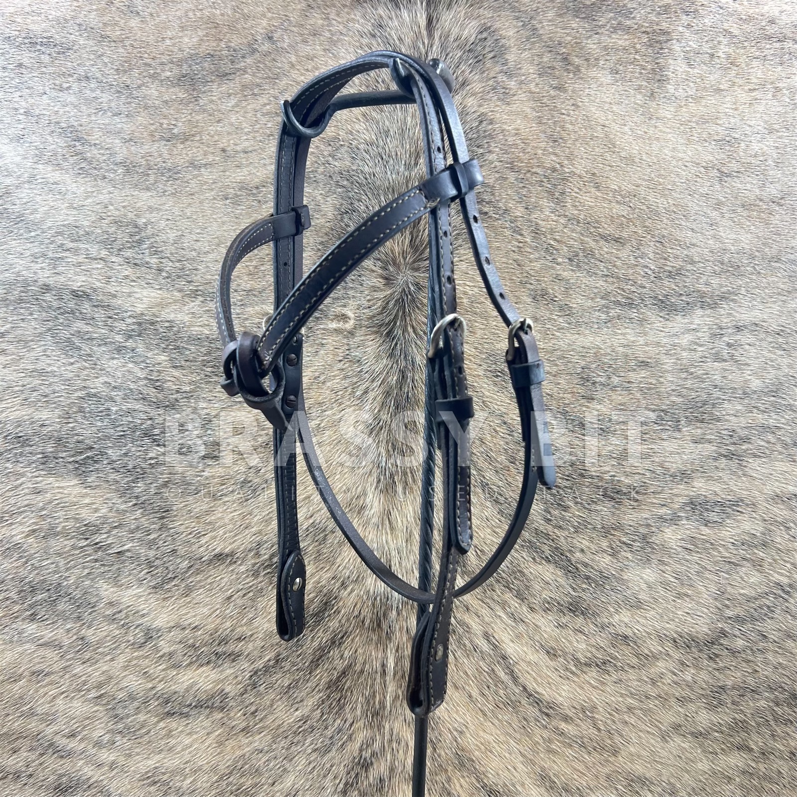 Dark Leather Futurity Knot Headstall