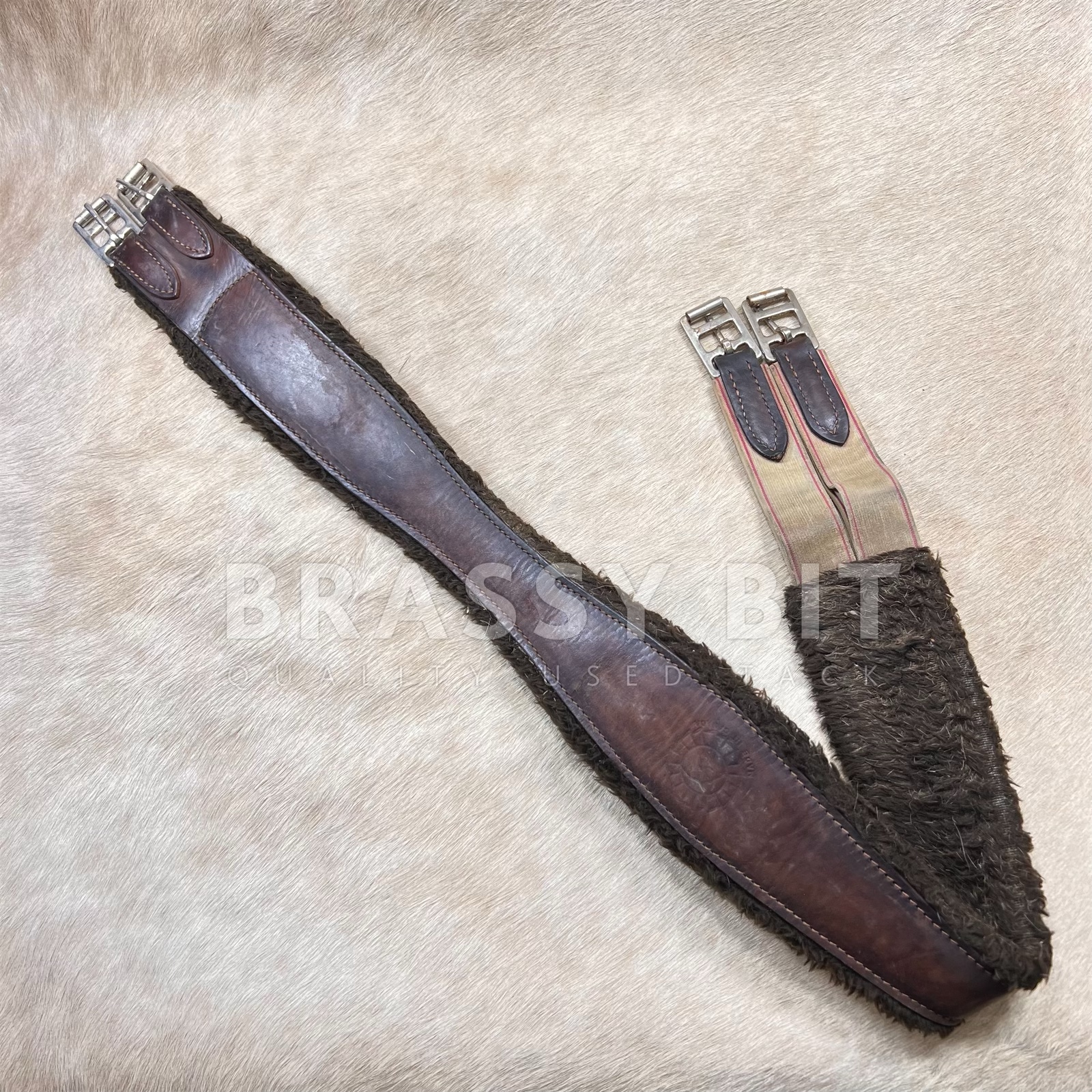 48" Padded Leather Wool Lined Girth