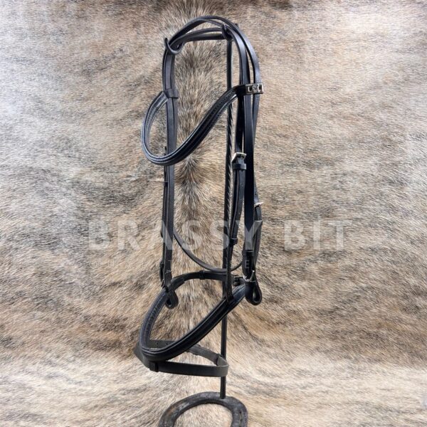 O/S Stubben Black Snaffle Bridle w/ Flash