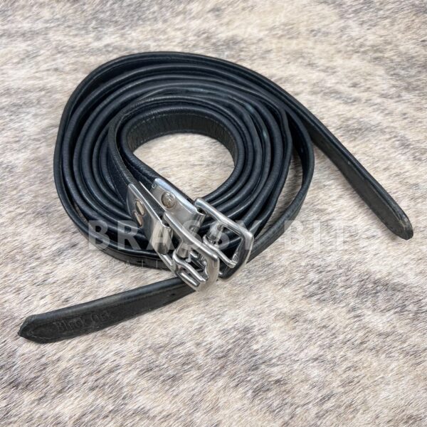 65" Black Oak by Red Barn Black Calf Stirrup Leathers