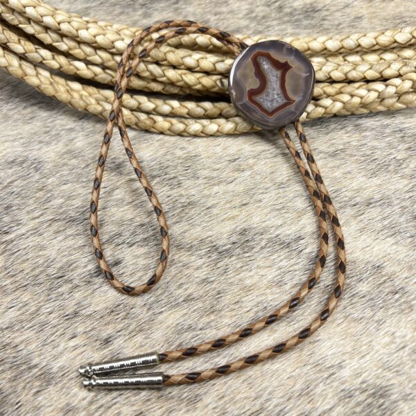 Handmade Lace Agate Sterling Silver Bolo Tie