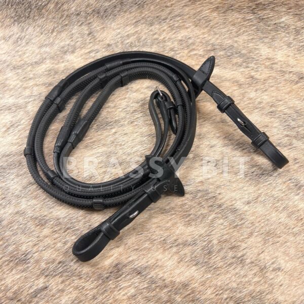 45" Pony Horze Black Soft-Grip Rubber Reins