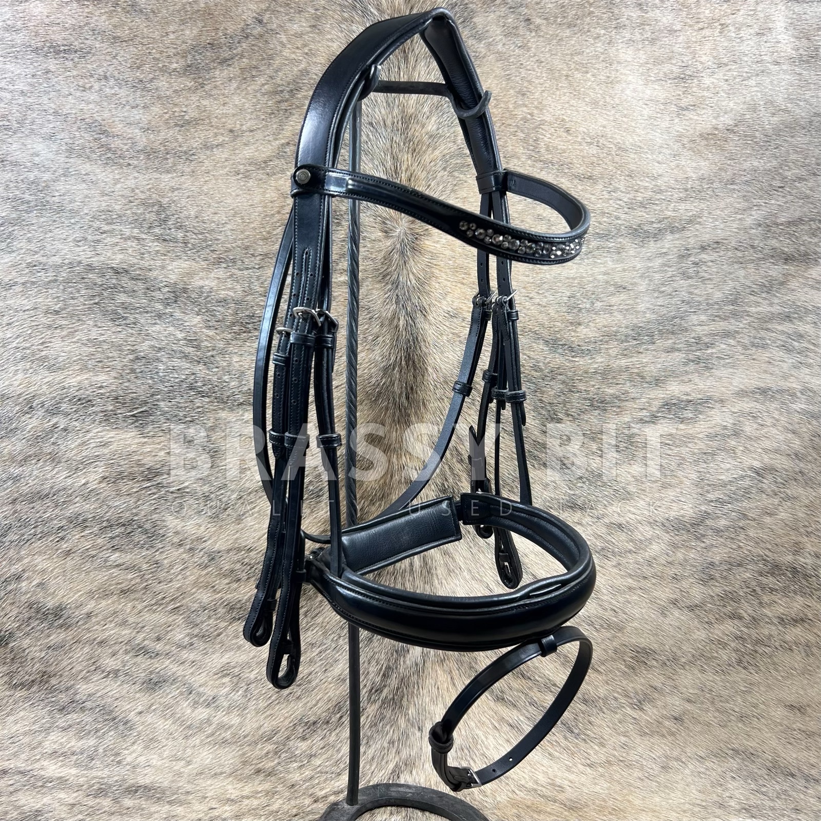 Bride de dressage brevetée LeMieux Kudos - Noir blanc / C
