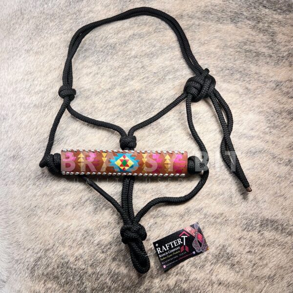 Rafter T Rope Halter w/ Aztec Bronc Noseband
