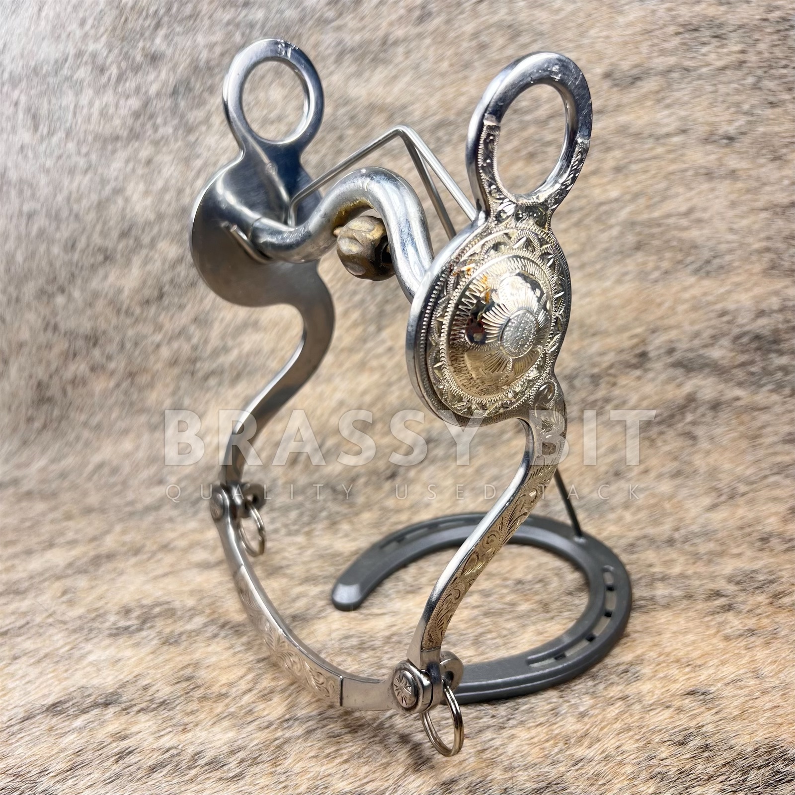 4 11/16" Crockett ST Renalde Sterling Silver Mounted Vintage Curb