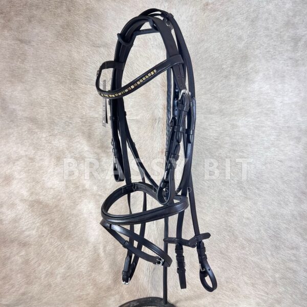 Pony Horze Brown Snaffle Bridle w/ Flash & Rubber Grip Reins