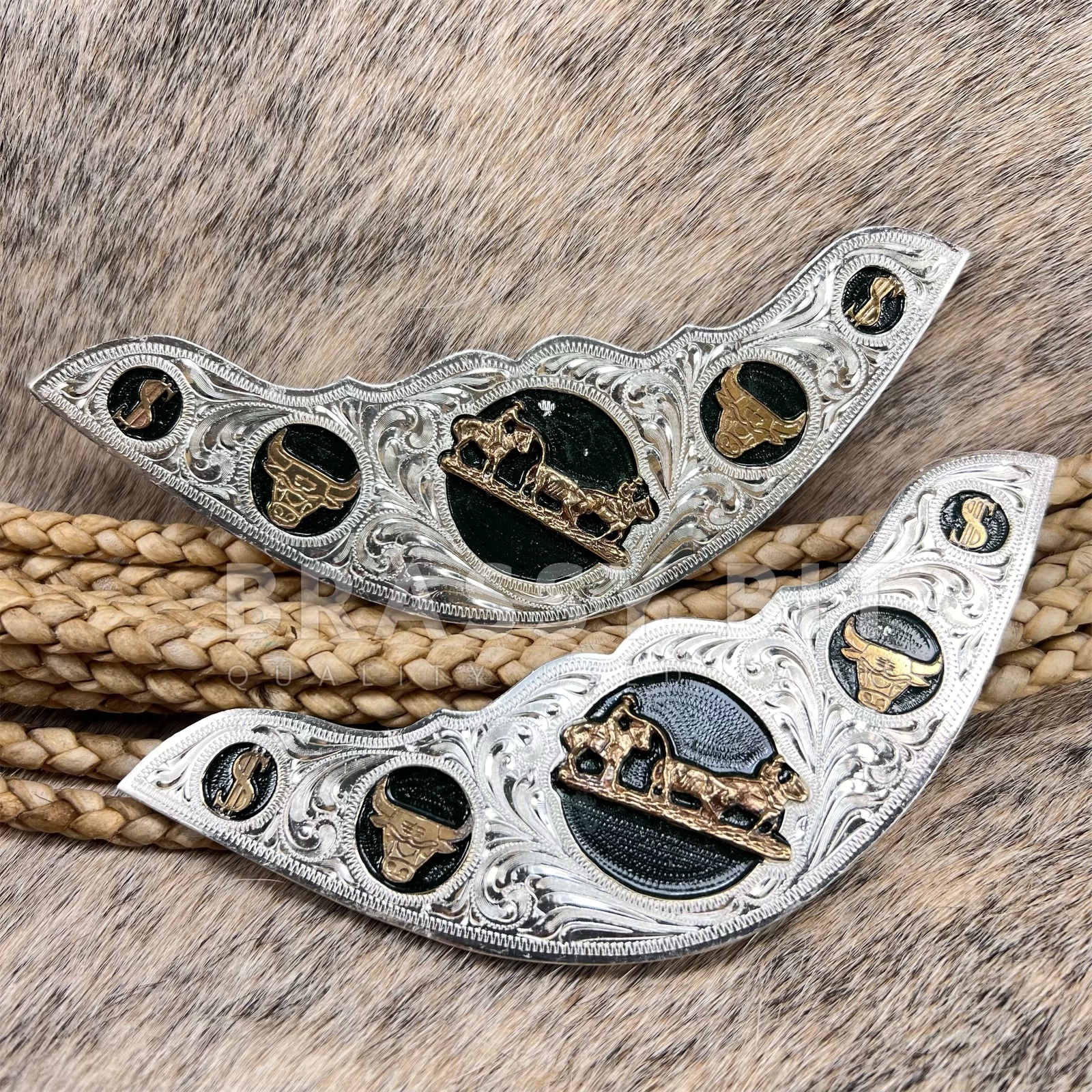 Silver Western Saddle Silver Plate Set