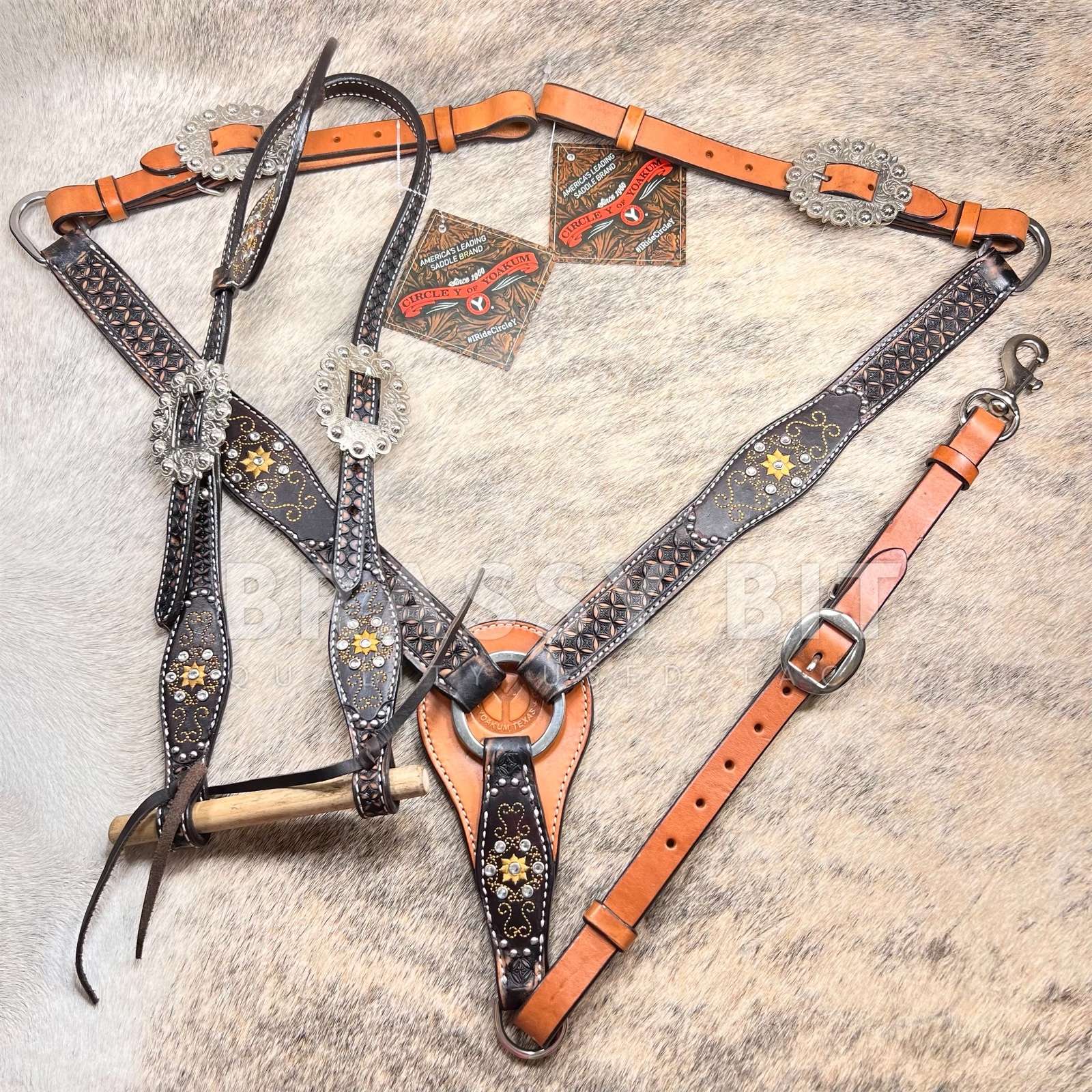 Circle Y Two-Toned Bling Tack Set