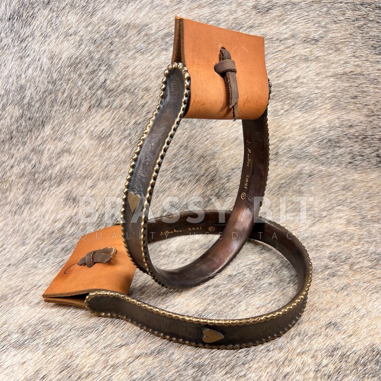 J Moeller Custom Cast Bronze Oxbow Stirrups