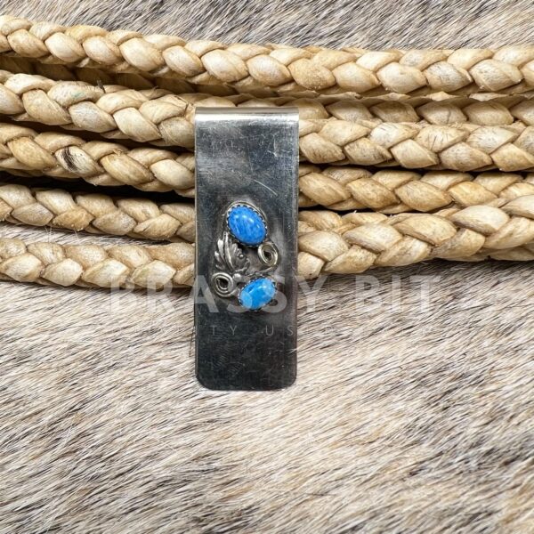 Native American Sterling Silver Lapis Money Clip