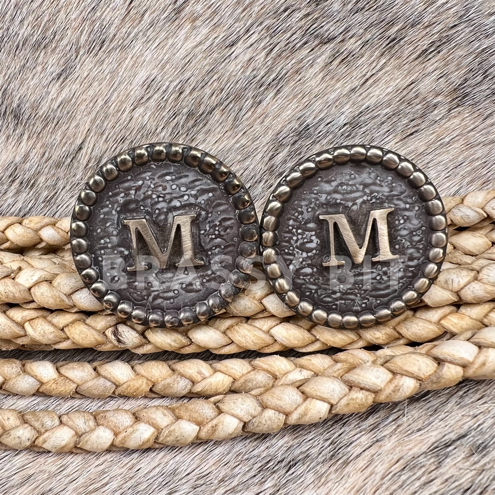 1 5/8" Custom Cast Bronze Bridle Conchos