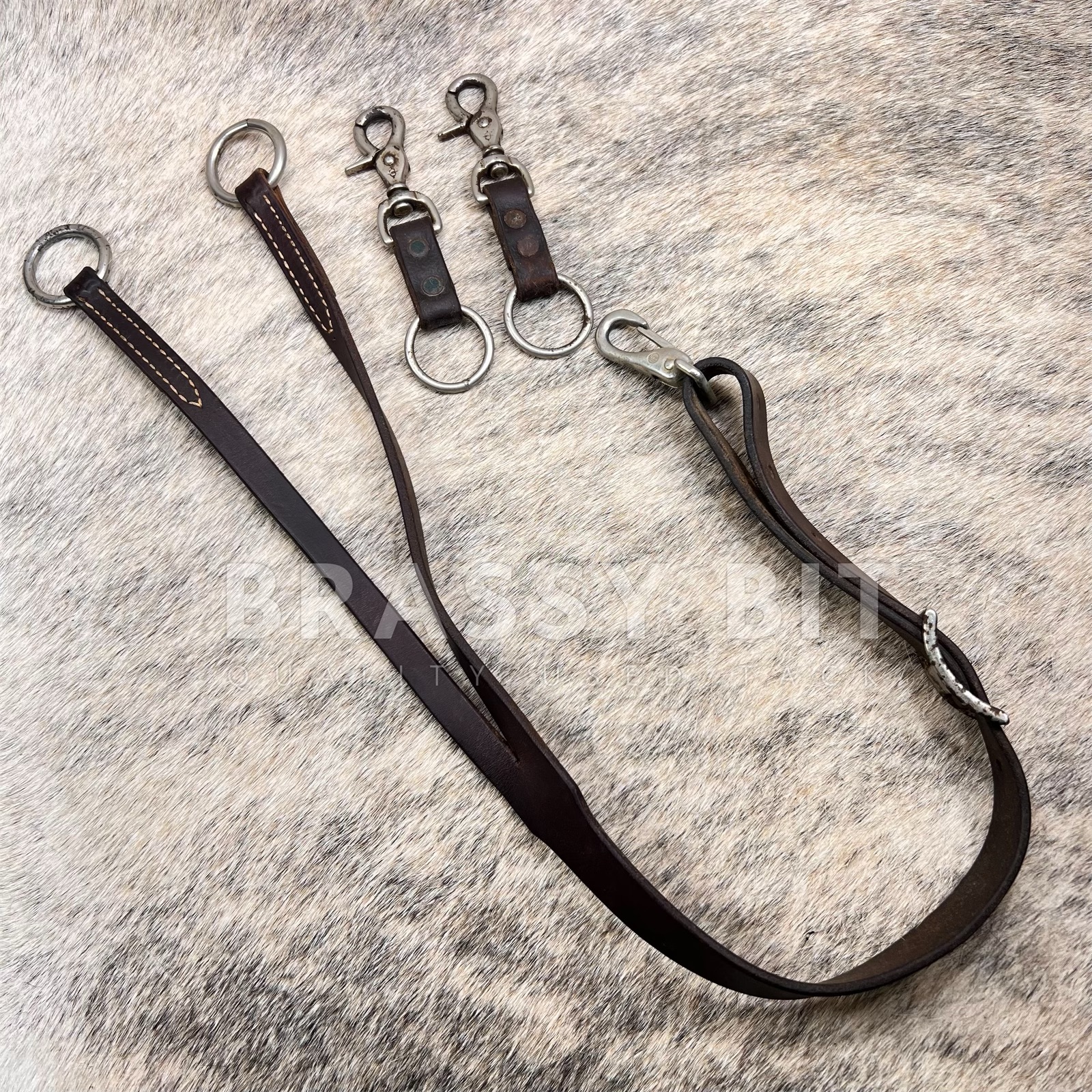 Adjustable Leather Training Fork w/ Ring Extenders