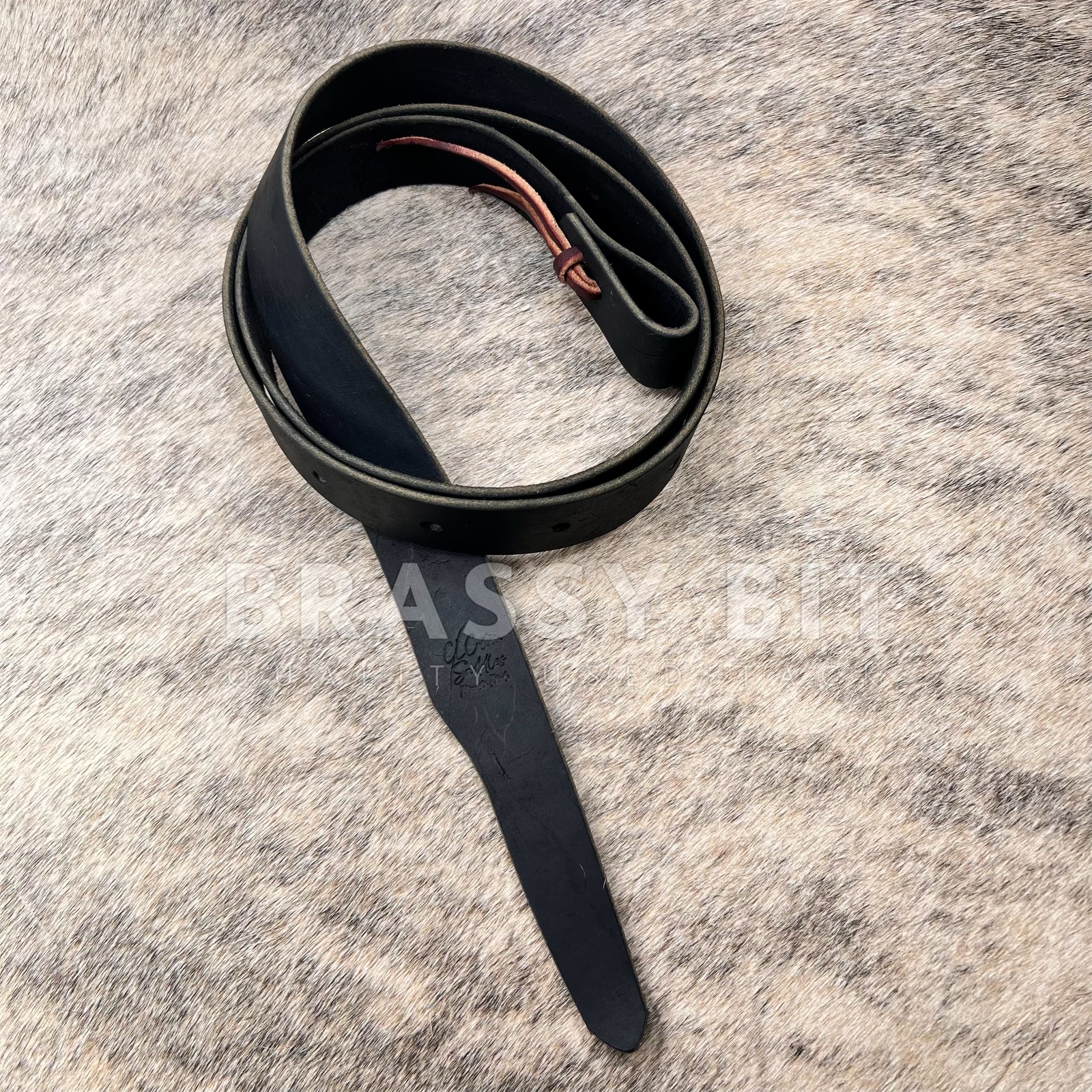 Brassy Bit Tack Black Leather Cinch Latigo