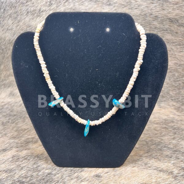 Navajo Sterling Silver Heishi Turquoise Necklace