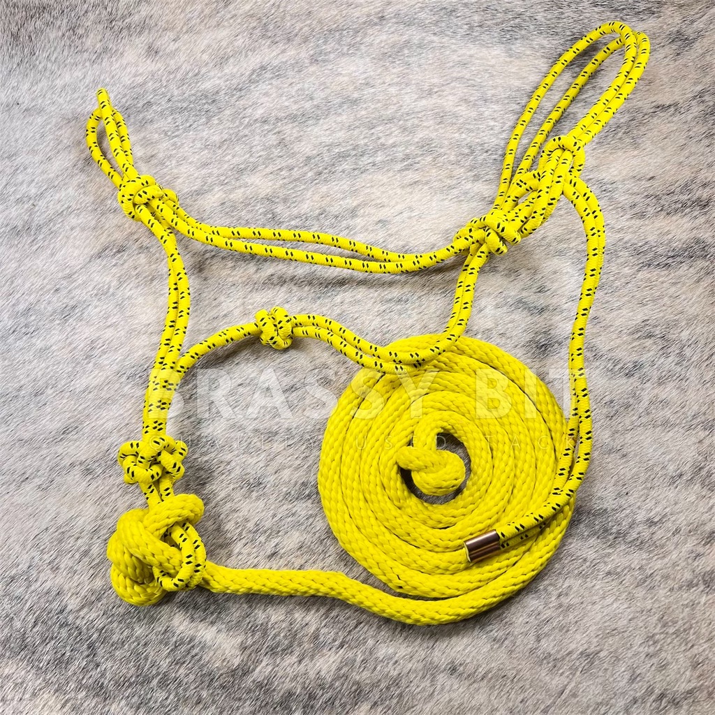 Yellow Rope Halter Large Rope Horse Halter w/ Lead – Brassy Bit Tack