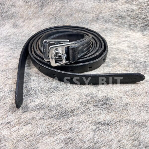 60" Courbette Black Stirrup Leathers