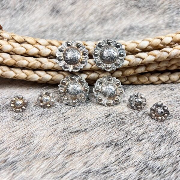 Vintage Alpaca Silver Berry Concho Set