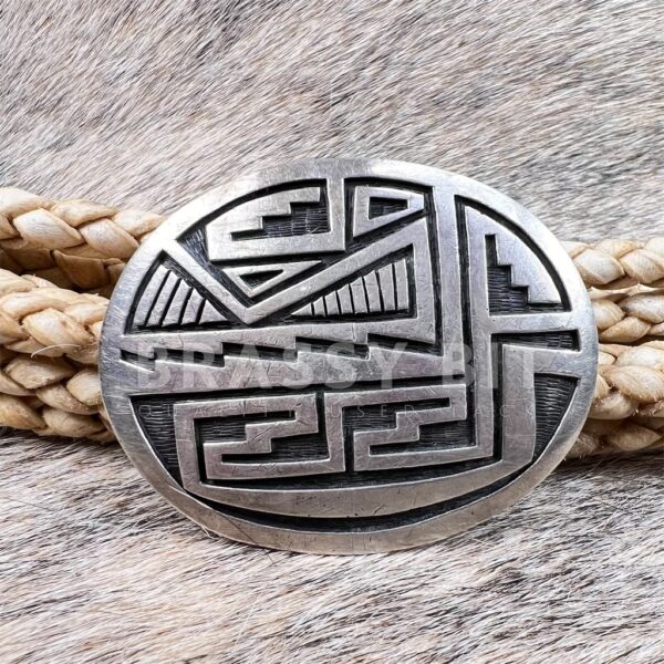 Manuel Hoyungowa Hopi Sterling Silver Belt Buckle