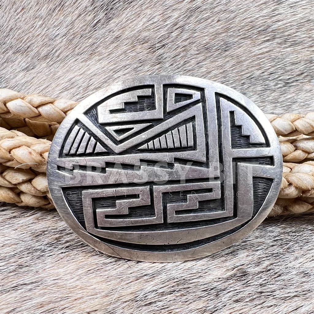 Manuel Hoyungowa Hopi Sterling Silver Belt Buckle – Brassy Bit Tack