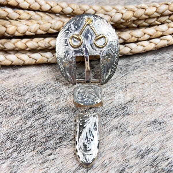 Snaffle Bit Silver Plated Buckle Set