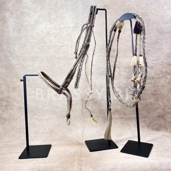 Vintage Hitched Horsehair Headstall & Romel Reins