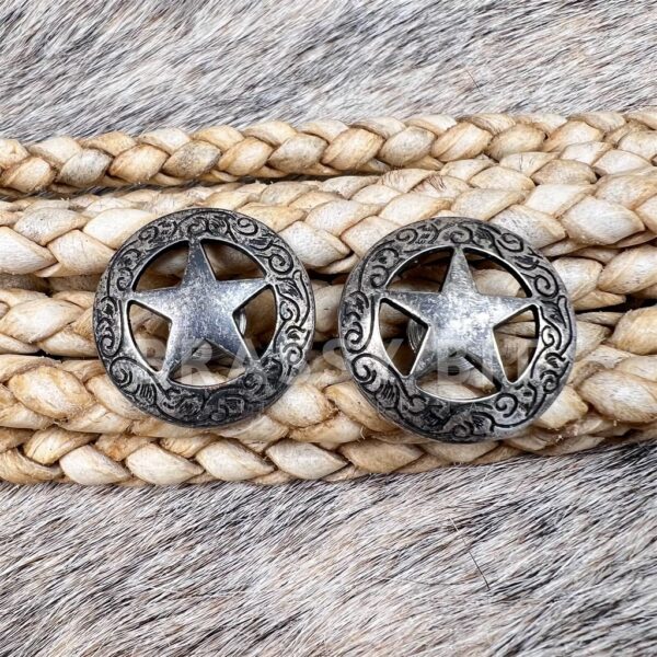 1" Vintage Silver Star Concho Set