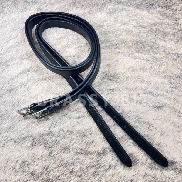 60" Courbette Black English Stirrup Leathers