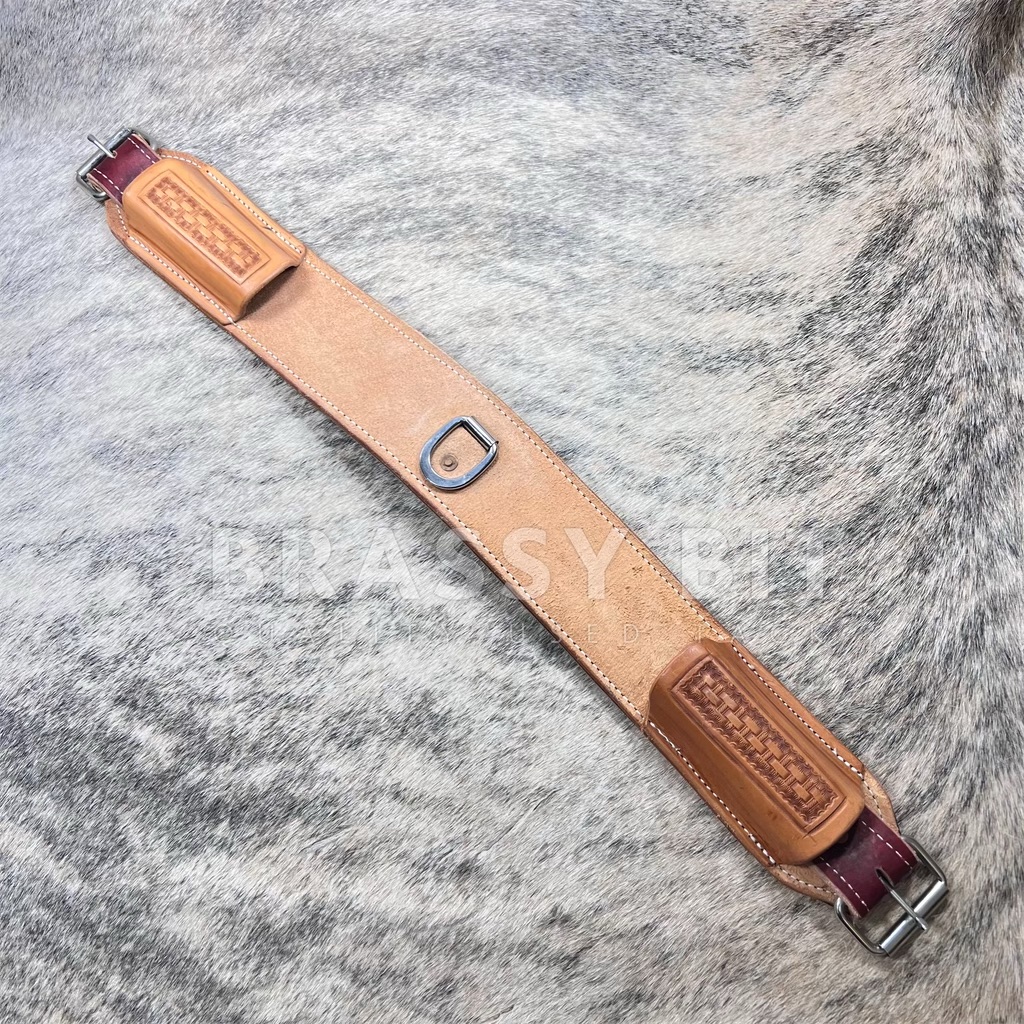 30″ Tooled Leather Back Cinch – Brassy Bit Tack