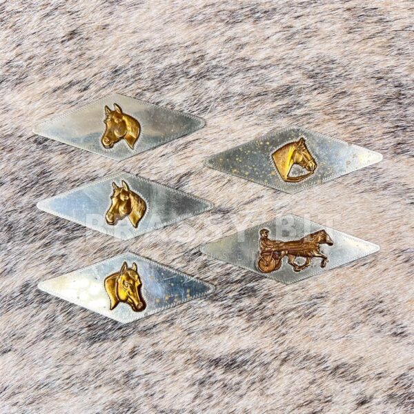 Vintage Parade Tack Silver Plates