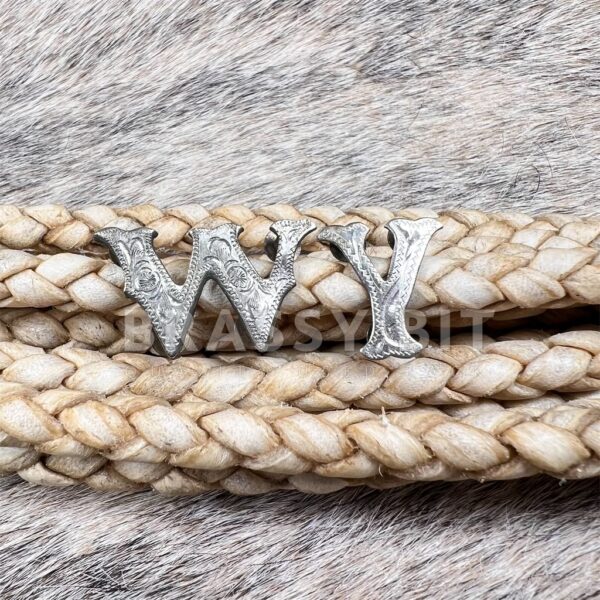 2pc Alpaca Silver Letter Conchos