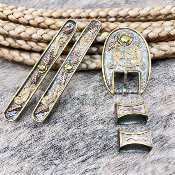 Vintage Fleming Sterling Silver Bridle Buckle & Plate Set