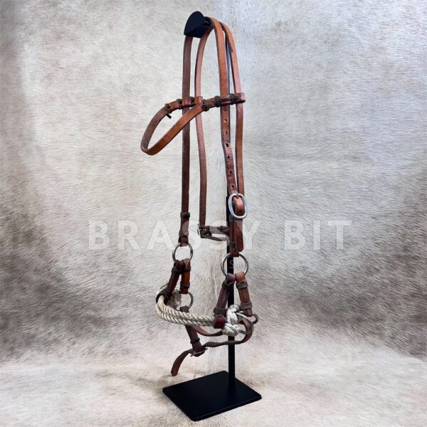 Tory Leather Rope Nose Side Pull Headstall