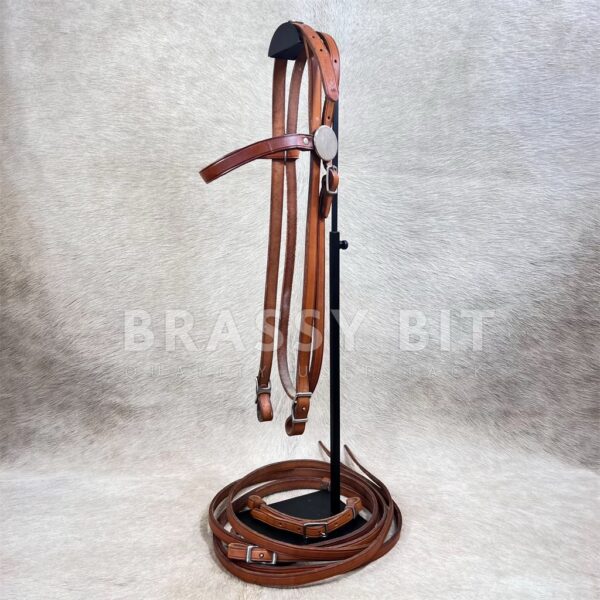 MacPherson Saddlery Vintage Leather Headstall & Split Reins