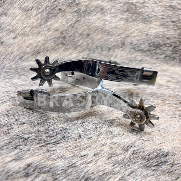 Crockett Rodeo Vintage Engraved Western Spurs
