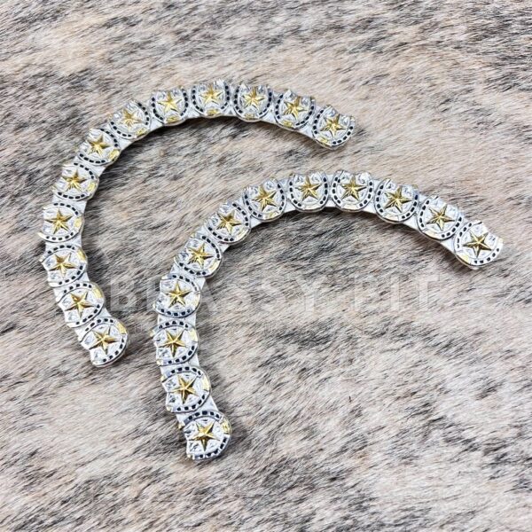 German Silver Engraved Headstall Ear Plates Pair