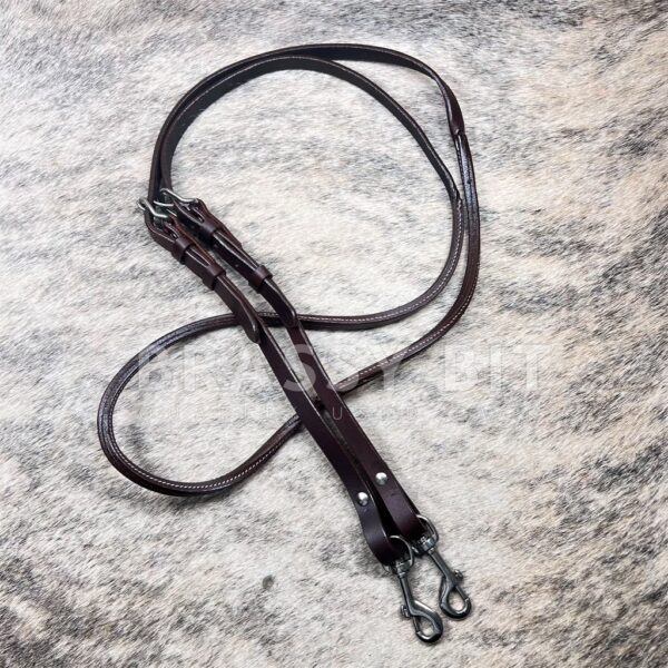 Amish Made Adjustable Rolled Leather Western Reins
