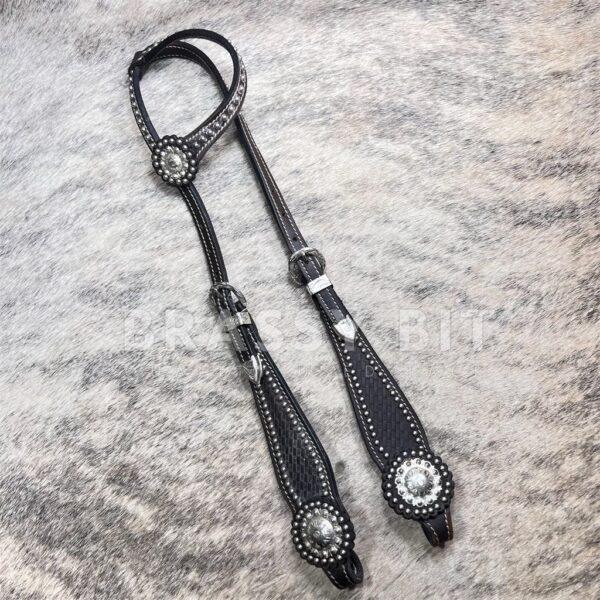 Large Horse Fancy Dotted & Tooled Western Headstall