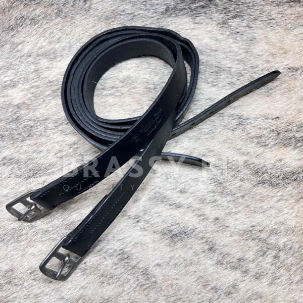 61" Harmon Kraft Regal Black English Stirrup Leathers