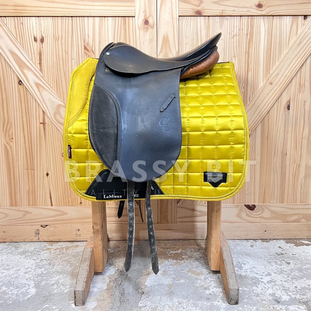 Selle De Dressage Stübben Colombo 17,5 Pouces - Cuir Noir (Allemagne)
